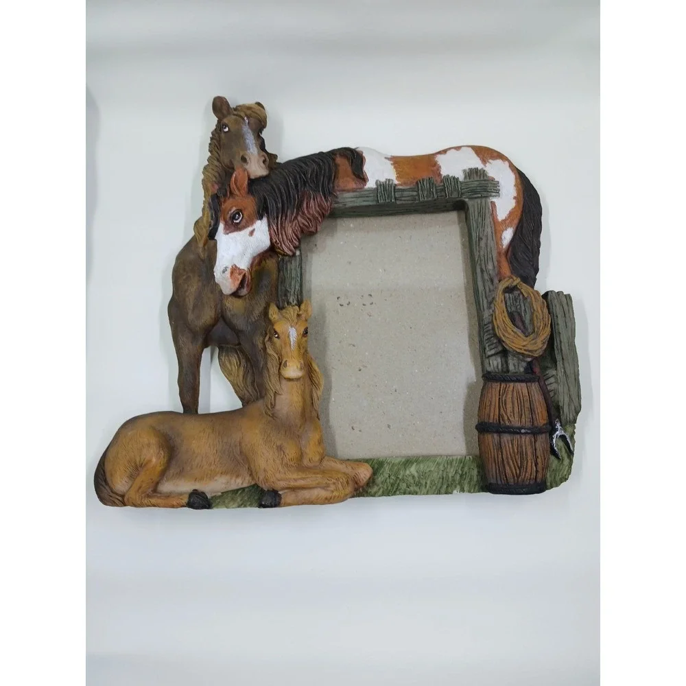 3D Picture Frame Western Horses Rustic Equestrian‎ Fits 4